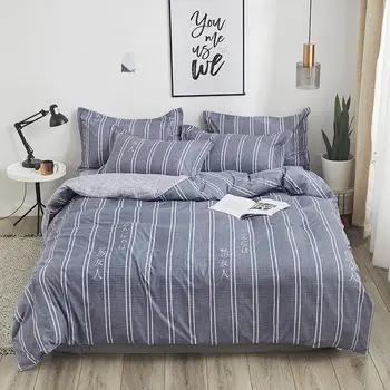 

Luxury King Size Bedding Set Stripe Printed Duvet Cover,A/B Double-Sided Pattern Simplicity,Bed sheet, Quilt Cover Pillowcase