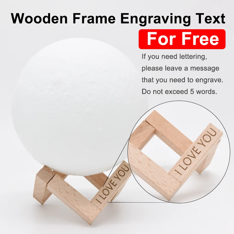 Günstige Individuelle Foto Mond Lampe personalisierte Kinder Frau Geschenke Nachtlicht USB Lade Tap Control 2 3 Farben Mond Licht