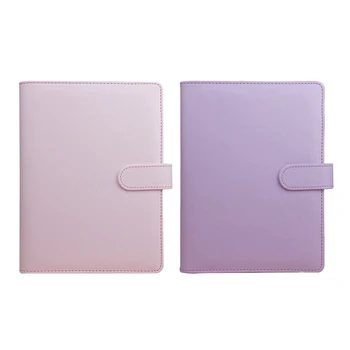 

HOT-2 Pcs A5 Weekly Monthly Planner Diary Classic Loose-Leaf-Ring-Binder Notebook Cover Purple & Pink