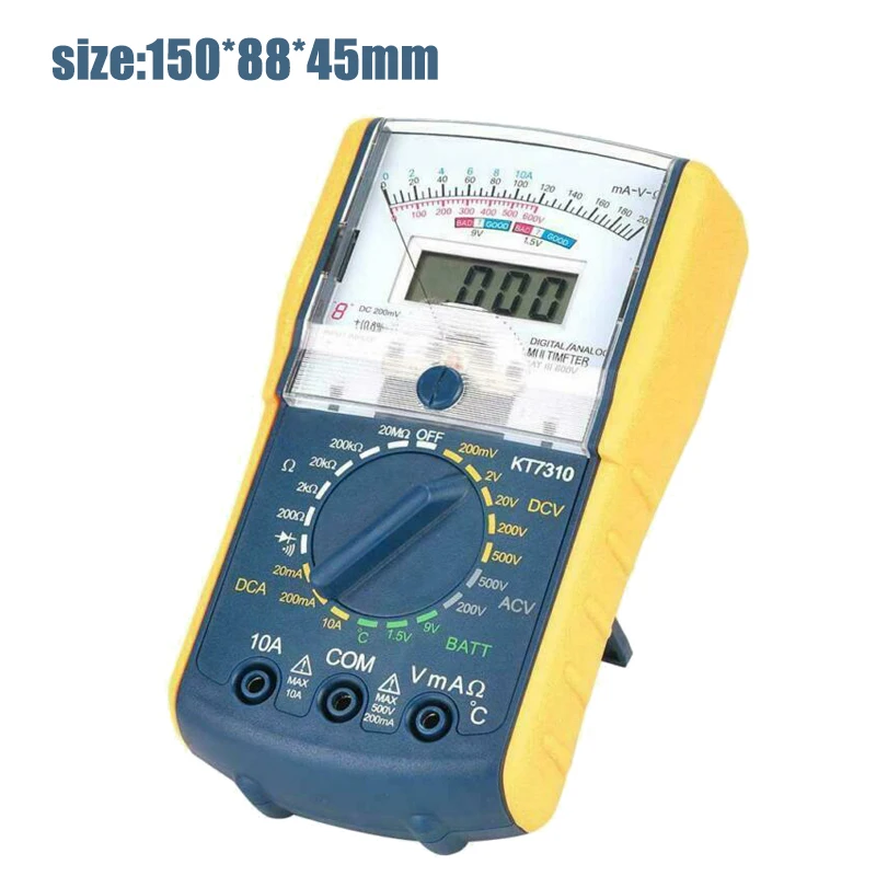 1Piece KT7310 High Precision Handheld Dual Display Analog Digital Multimeter Gauge LCD Digital Multimeter Tester Voltmeter