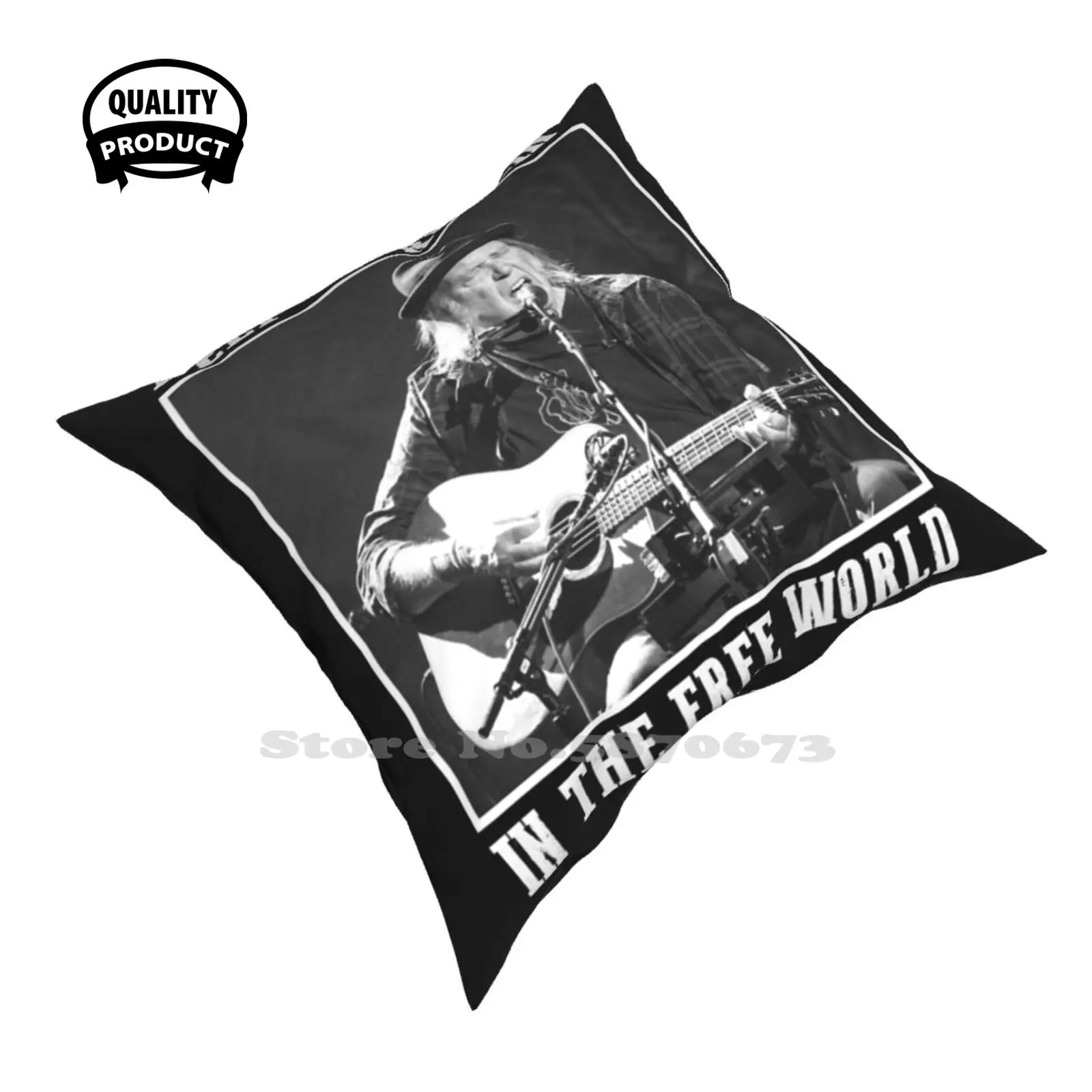 Regalo Nel Mondo Libero Keep On Rocking Neil Art Young Soft Confortevole Federa Vintage Free World Crosby Nash Stills Rockin