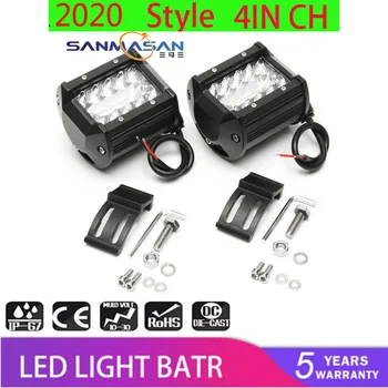 

60W 4INCH Car Three-row LED Strip Light Wide And Direct Illumination Waterproof Car Headlight Fog Light Elliptical Lens Light
