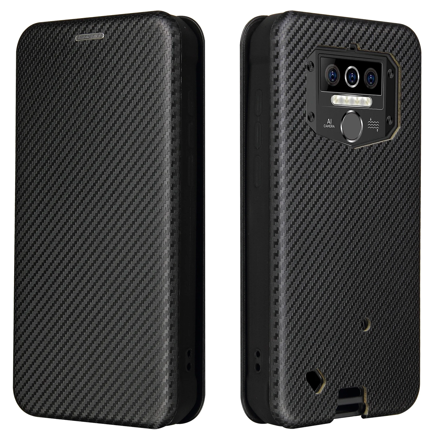 Oukitel WP5 Pro Case Carbon Fiber Flip Leather Case for Oukitel WP5 WP 5 Pro Business Magnetic Wallet Card Slot
