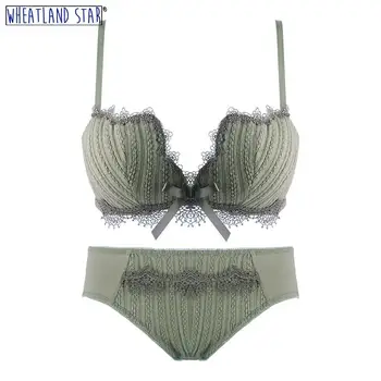 

Push Up Bra and Panty Set Wire Free Bra & Brief Set Adjusted Straps Intimate Underwear Three Hook-and-eye 2020 Women's Intimates