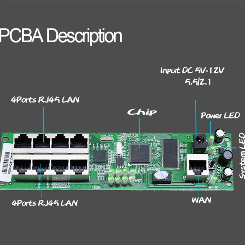 Mini router module Smart metal case with cable distribution box 8 ports router OEM modules with cable router Module motherboard images - 6