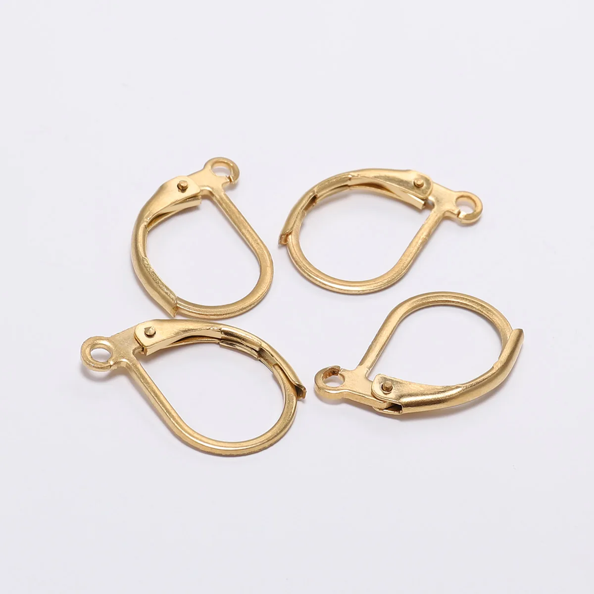 Gold 20 шт./лот, корейские серьги из нержавеющей стали с серебряным золотом для женщин, база для серьги-Крючки для изготовления ювелирных изделий, сделай сам - Цвет: Gold