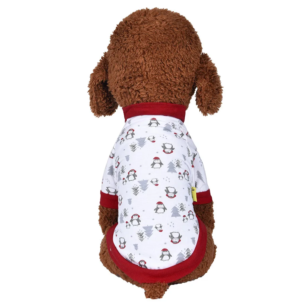 

New Pet T-Shirt Autumn Comfortable Breathable Christmas Pattern Cat Dog Clothing#X8