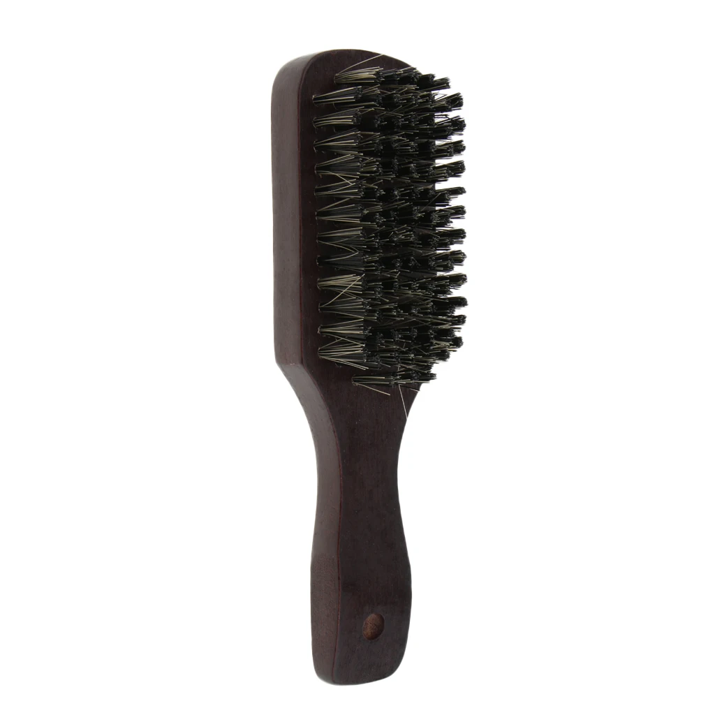 Men Firm Bristle Brush Beard Mustache Grooming Shaving Trimming Wooden Comb