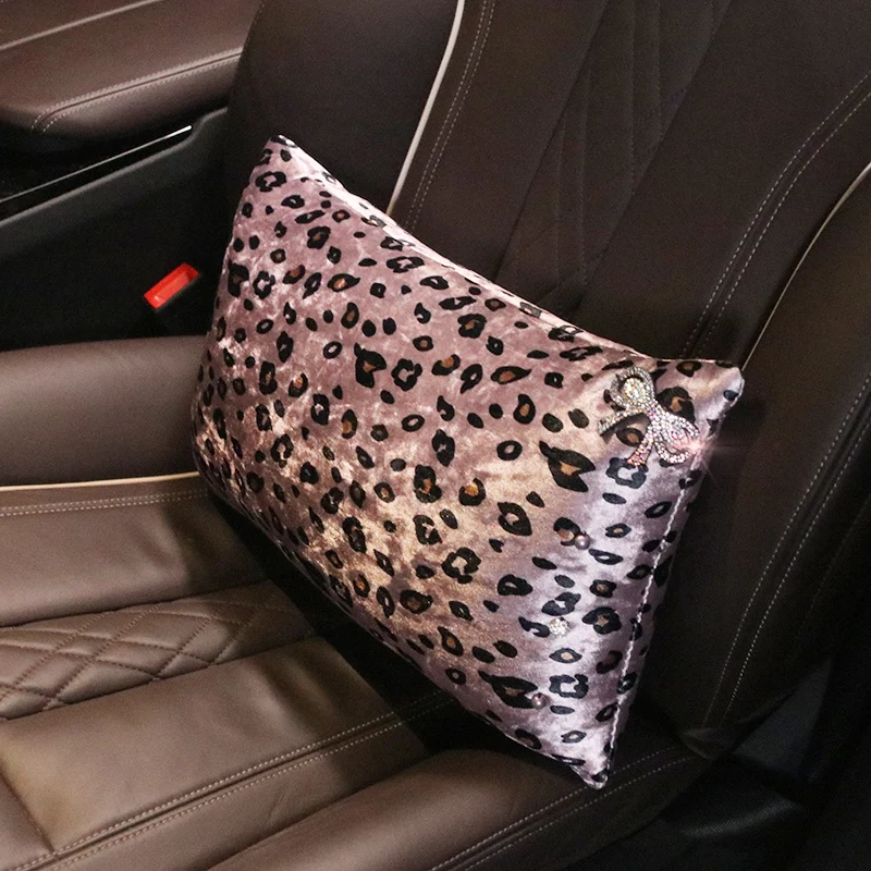 Плюшевый Леопардовый принт автомобильный чехол для ремня безопасности подушка для шеи поясная поддержка крышки рулевого колеса авто аксессуары для интерьера