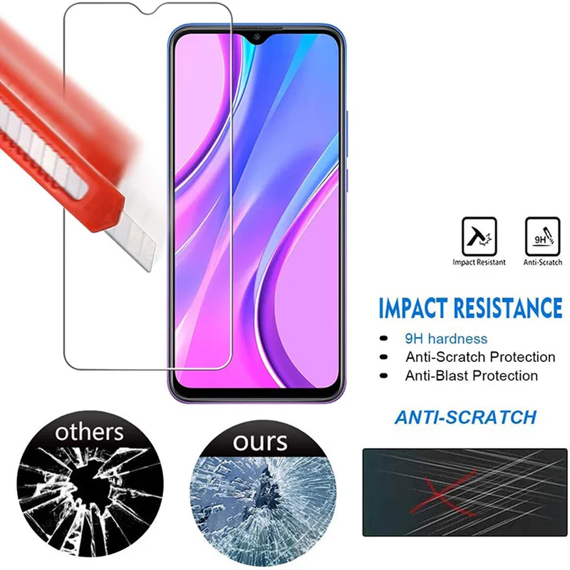 5Pcs Tempered Glass For Xiaomi Redmi 9A 9C 9T Screen Protector