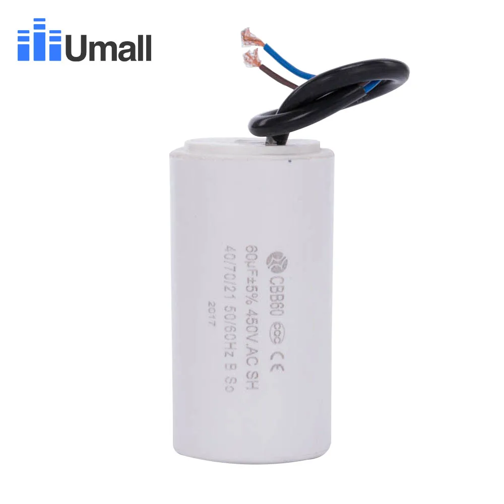CBB60 450V AC 60uf генератор для бега конденсатор запуска двигателя два провода