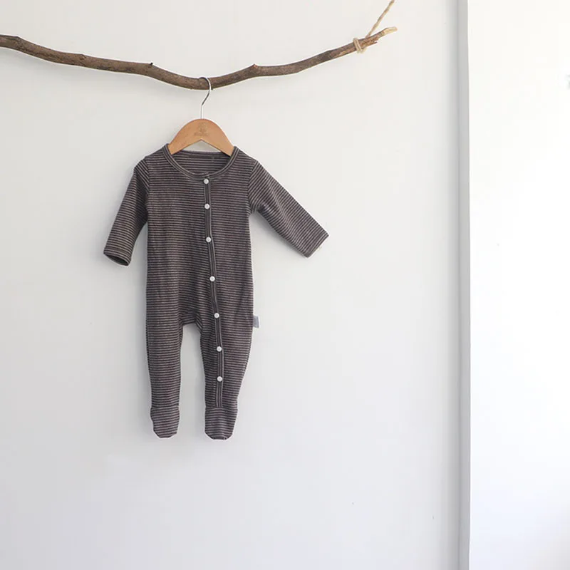 Autumn Baby Footie Striped Jumpsuit Toddler Clothes