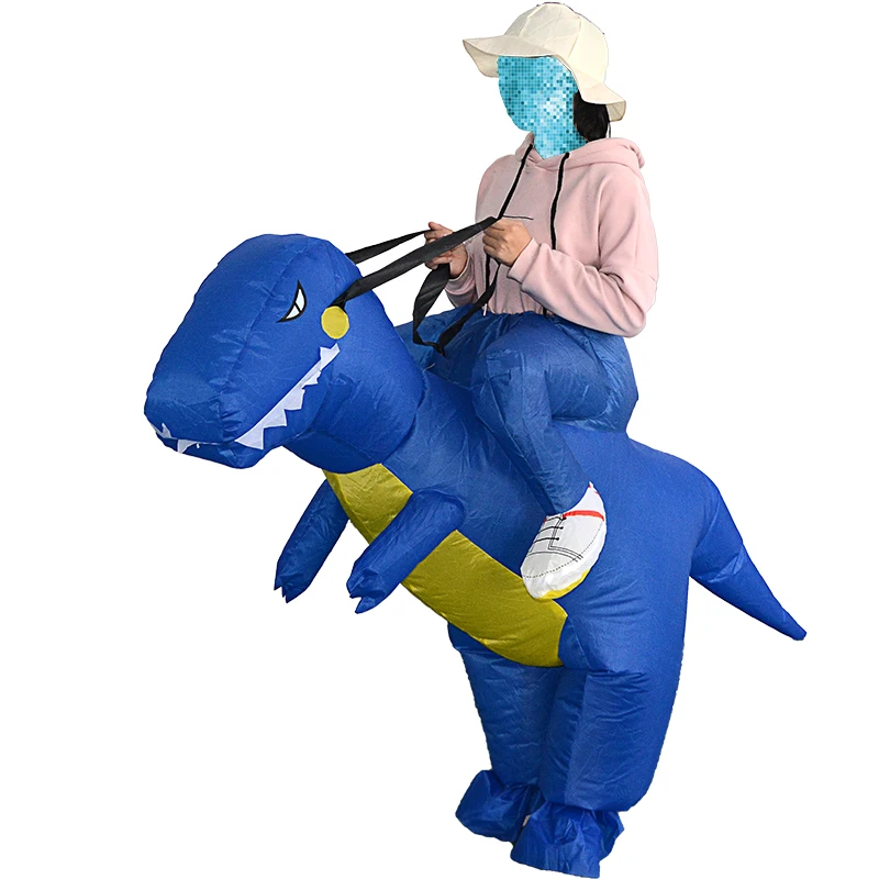 Костюм динозавра для взрослых, костюмы для вечеринки на Хэллоуин - Цвет: Синий
