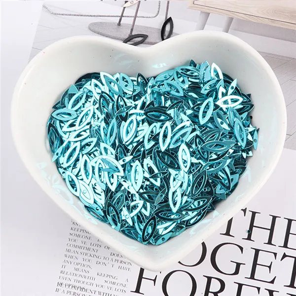 100Pcs/Pack 3*9MM Hollow Horse Eyes Sequins PVC Paillettes DIY Wedding Sewing Sequin Craft Garment Lentejuelas Accessories Light Blue