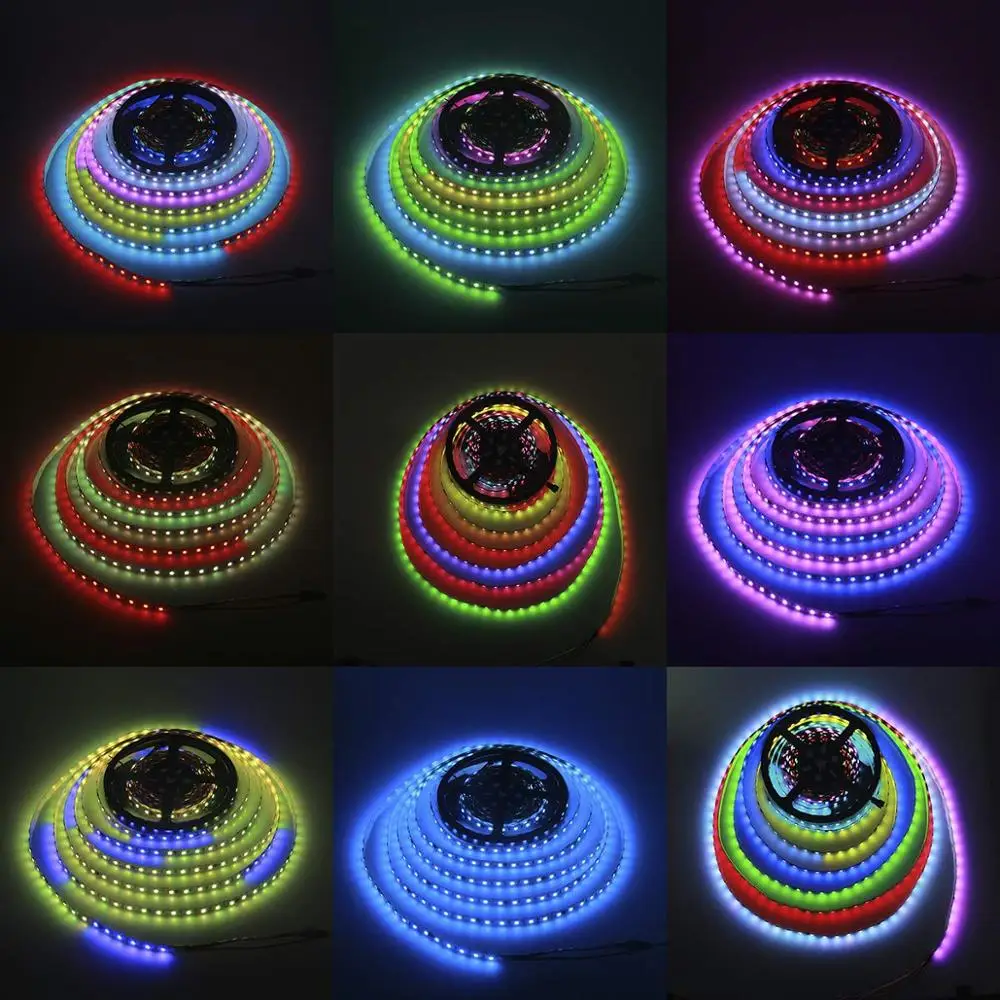 32,8ft 24V WS2811 Addressable RGB Светодиодные полосы света программируемый цвет мечты цифровая Гибкая светодиодная точечная лампа Радуга JK205