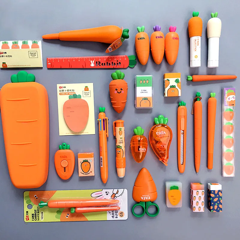 Set of 3pcs Pinkfoot Carrot Center Eraser School Supply Stationery Goody Bag 
