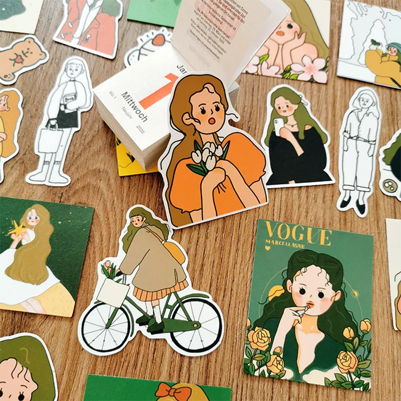 40 шт./пакет мультфильм Girly повседневной ПВХ наклейка, сделай сам, скрапбукинг журнал недели альбом дневник Happy planner украшения Стикеры
