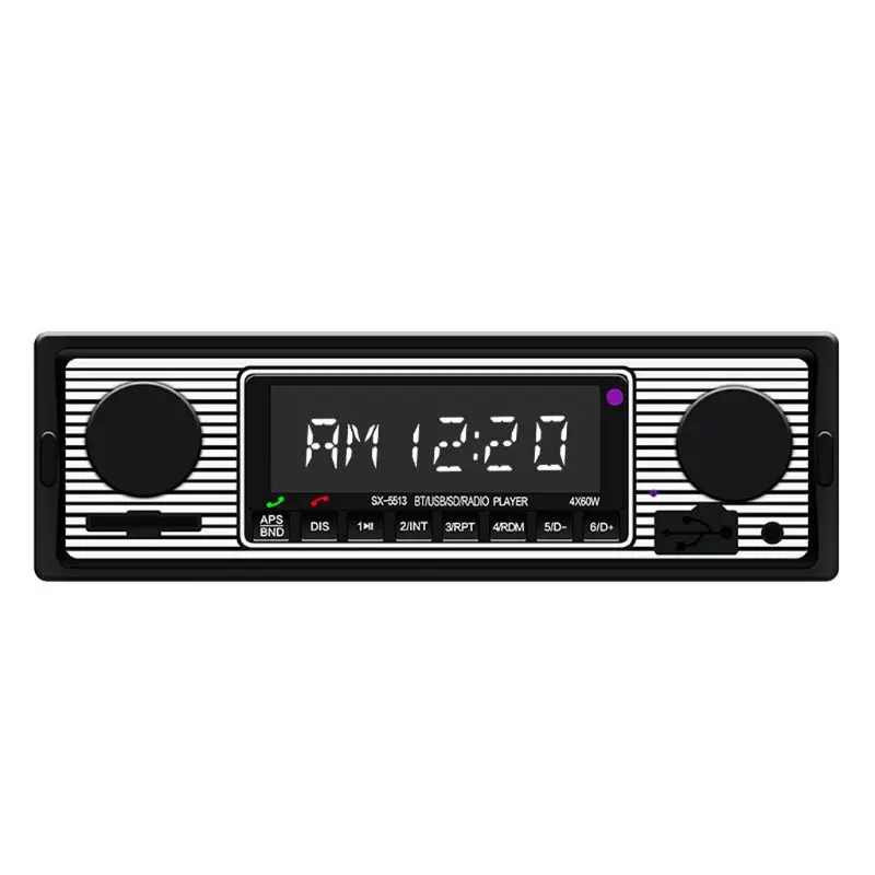 Автомобильный винтажный аудио Bluetooth MP3-плеер Стерео FM Многофункциональный Авто приемник
