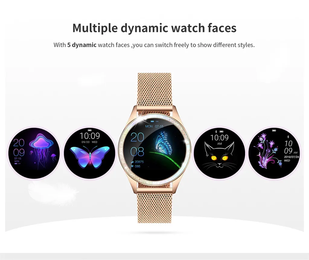 MIARHB SmartWatch для женщин IP68 Водонепроницаемый Шагомер сна Мониторинг наручные браслет Спорт Фитнес физиологический цикл напоминание