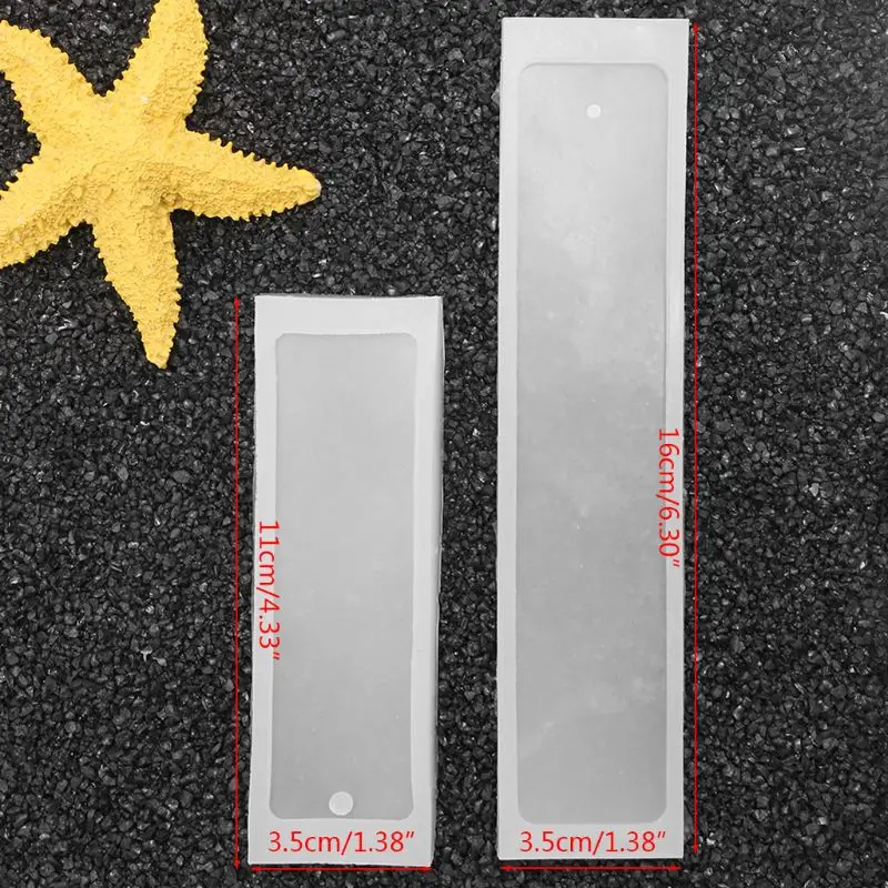 Rectangle Silicone Mold Mould Epoxy Resin Jewelry Bookmark DIY Craft with Hole