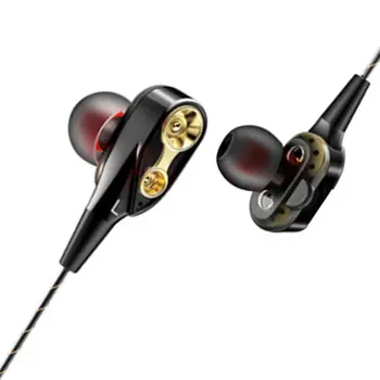 

In-ear Subwoofer Sound Insulation Earplugs Wire-controlled Microphone Quad-core Dual-action Coil Universal Headset