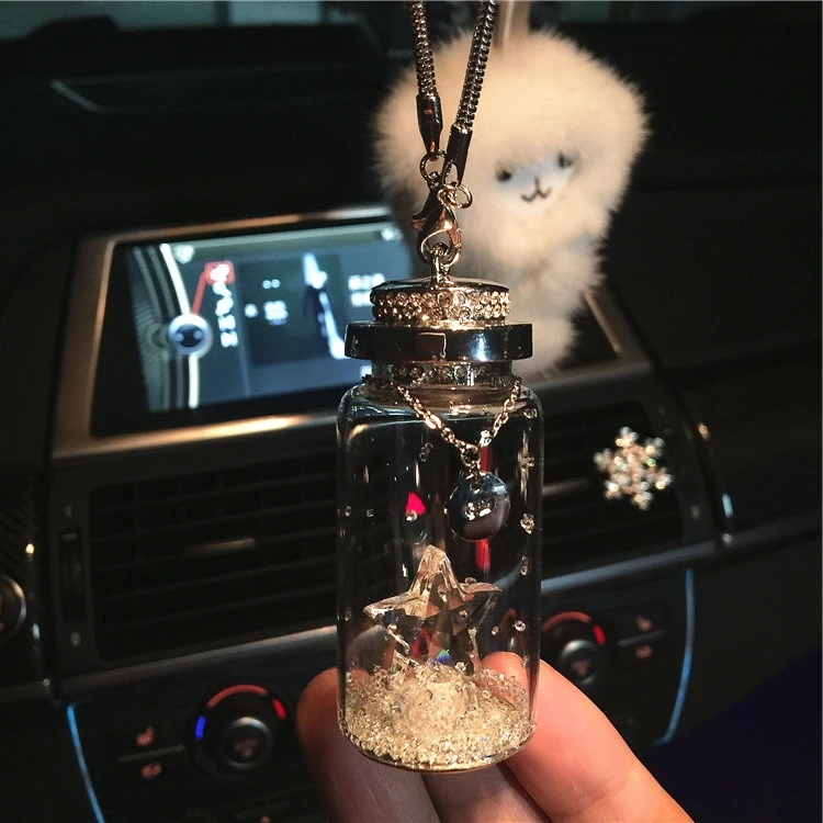 Хрустальная бутылка желаний, Автомобильная подвеска для зеркала заднего вида, Хрустальная Автомобильная внутренняя отделка, подвеска для автомобиля, безопасность, благословение
