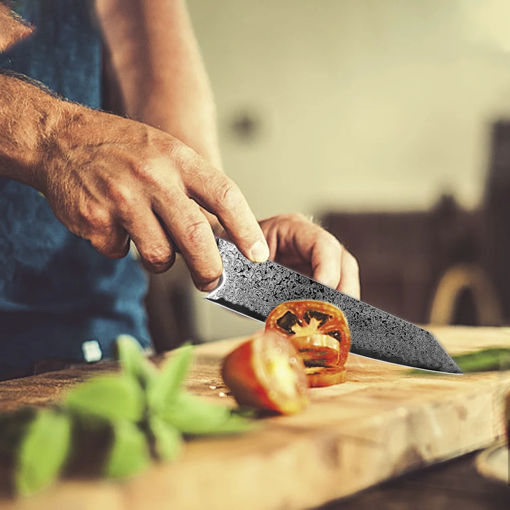 Дамасский нож шеф-повара 8 дюймов Kiritsuke кухонный нож 33 слоя высокоуглеродистой нержавеющей стали ножи бритвы острые