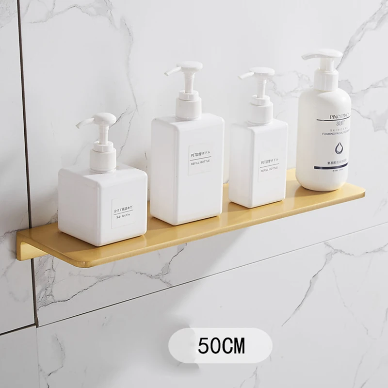 shelf 50cm Набор аксессуаров для ванной комнаты, матовый золотой держатель для полотенец, держатель для бумаги, держатель для полотенец, угловая полка, держатель для туалетной щетки, крючки, аксессуары для ванной комнаты - Цвет: shelf 50cm