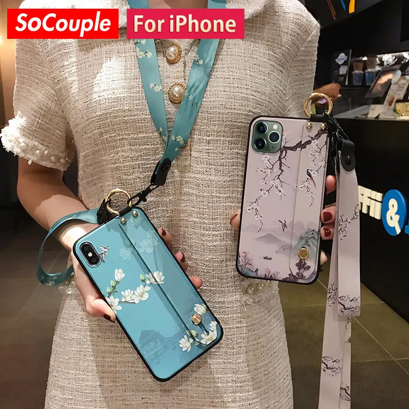 SoCouple Телефон держатель чехол для iphone XR X Xs 11 12 Pro Max SE 7 8 6s plus фрукты авокадо Мягкий