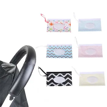 

Eco-friendly Wet Wipes Bag Clamshell Cosmetic Pouch Easy-carry Snap-strap Wipes Container Clutch and Clean Wipes