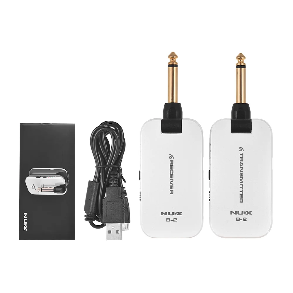

B-2 2.4G Guitar Wireless System Transmitter & Receiver with 4 Channels Built-in Rechargeable Lithium Battery for Guitar