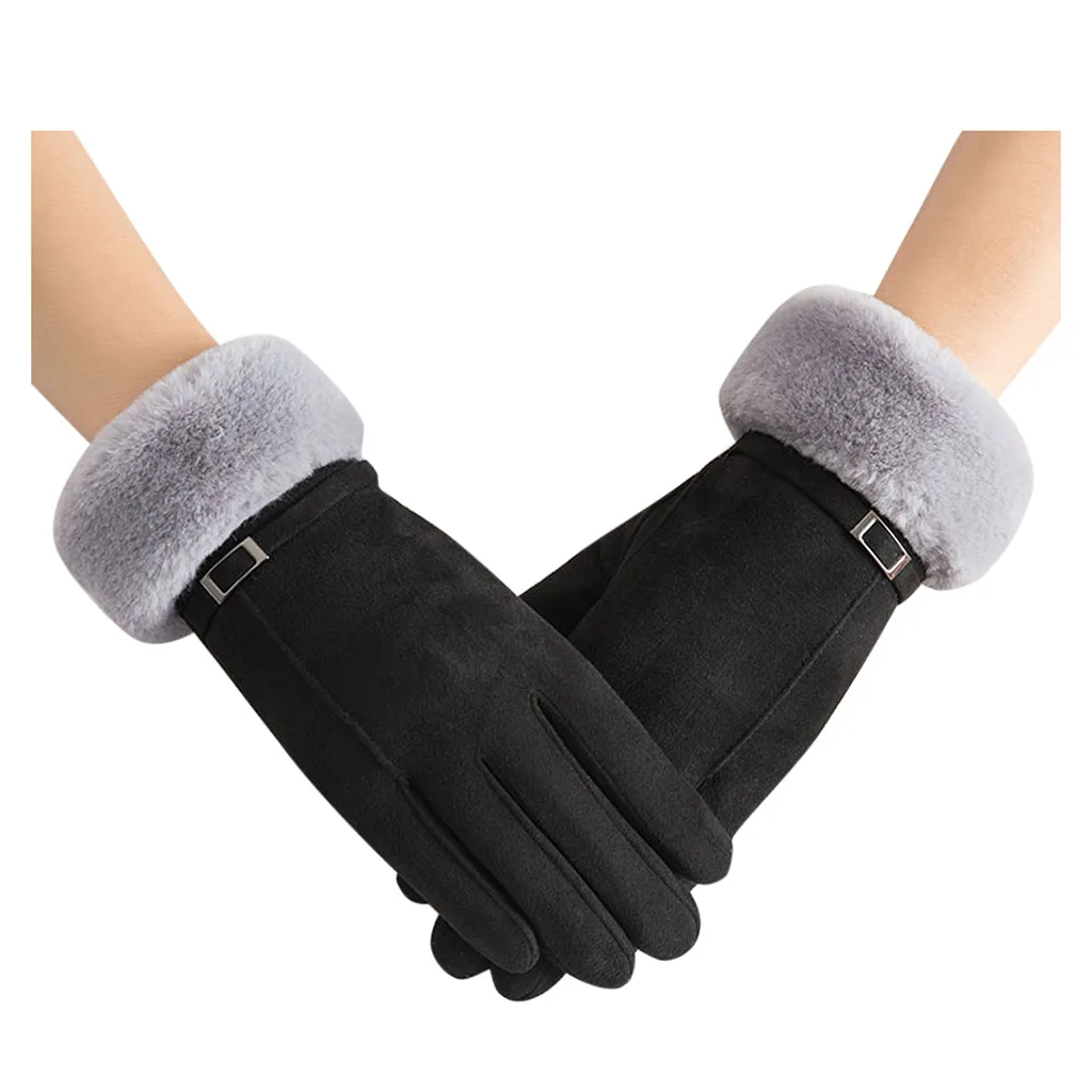 Зимние теплые перчатки Рукавицы вождения лыжные перчатки мужские перчатки без пальцев для перчатки без пальцев Для женщин перчатки, тактические перчатки - Цвет: Black