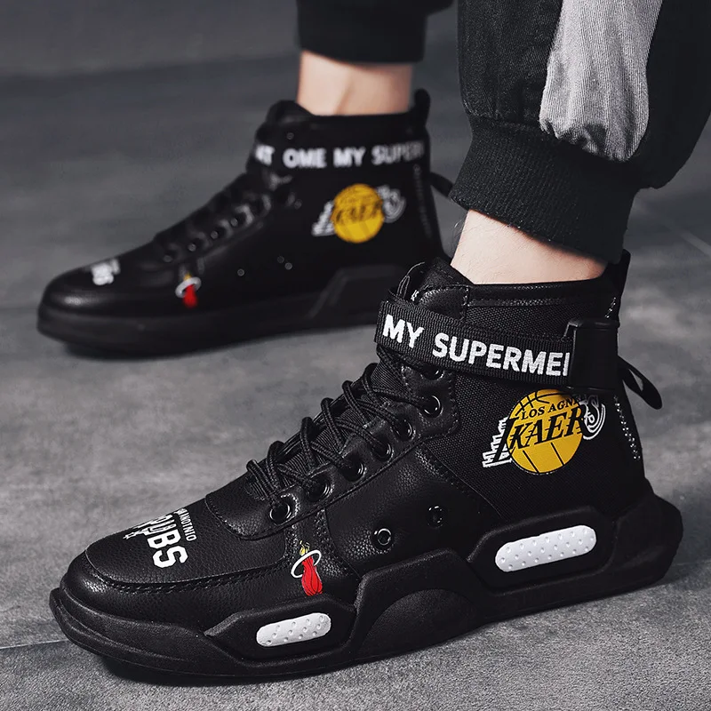 

MEN'S Shoes Autumn 2019 New Style Men Online Celebrity Fashion Casual Shoes Korean-style Trend High-top Board Shoe Versatile Fas