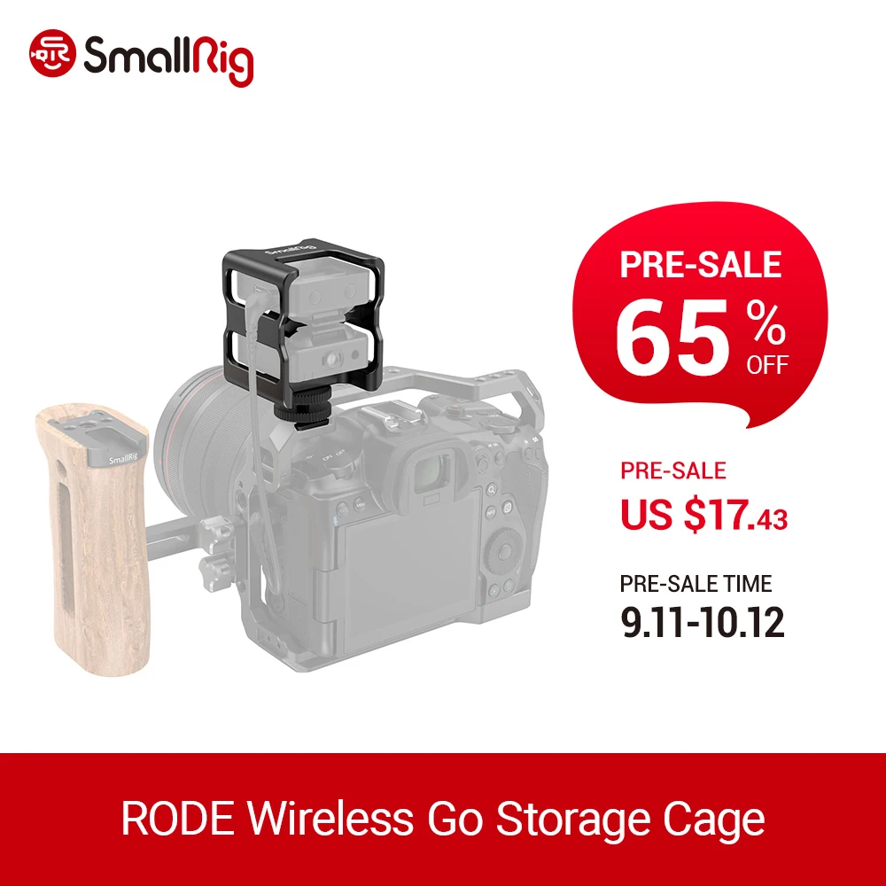

SmallRig RODE Wireless Go Storage Cage With cold shoe Mount Small & lightweight Camera DIY Shooting Rig Accessories - 2998