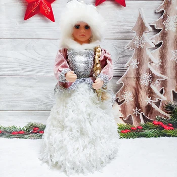 

Christmas Girl Electric Dolls Candy Bucket Box Toy with Music Decoration Birthday Gift Kids Home Navidad New Year Ornaments