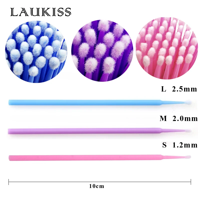 Makeup Brush 100pcs Micro Eyelash Extension Glue Brushes Lint Free Applicators Disposable Makeup Tools