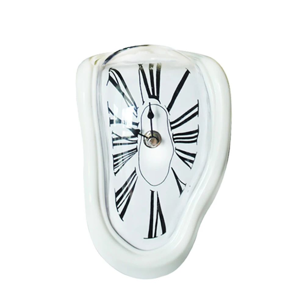 Плавление времени деформация часы Ретро биты и части витые настенные часы художественный дизайн стиль искаженные часы для украшения подарок - Цвет: Белый