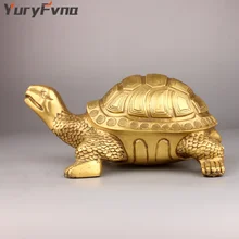 YuryFvna латунь фэн-шуй скульптура в виде черепахи для денег, богатства, удачи черепаха Статуэтка домашний рабочий стол украшение офиса подарок