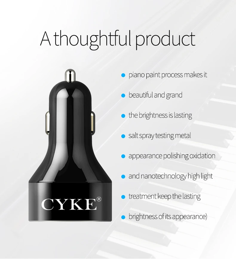 CYKE USB и type-c современное автомобильное зарядное устройство, автомобильное зарядное устройство для двух прикуривателей, usb Автомобильное зарядное устройство