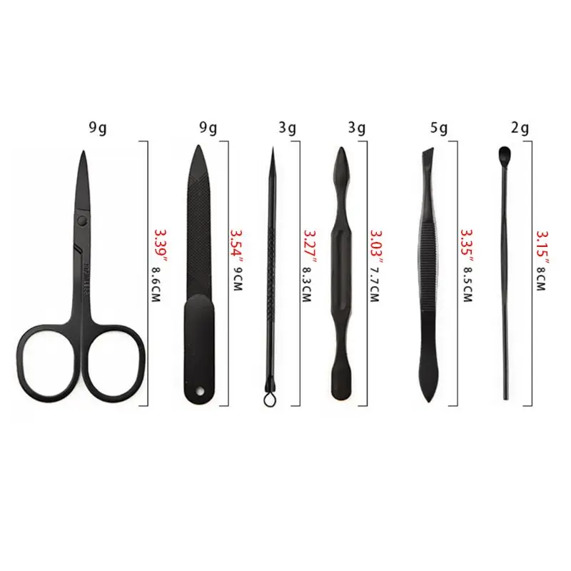 15In1 Manicure Nail Clipper Set Stainless Steel Professional Scissors Ear Pick Tweezers Pedicure Grooming Kit Portable With Case