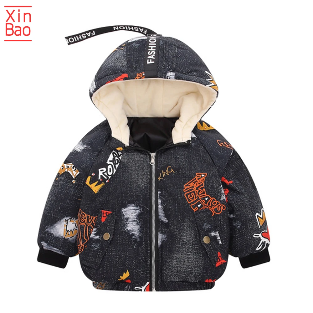 XINBAO/ Новая модная детская зимняя куртка Детское пальто с капюшоном теплая Толстая хлопковая парка с капюшоном для маленьких девочек Повседневная Верхняя одежда для мальчиков