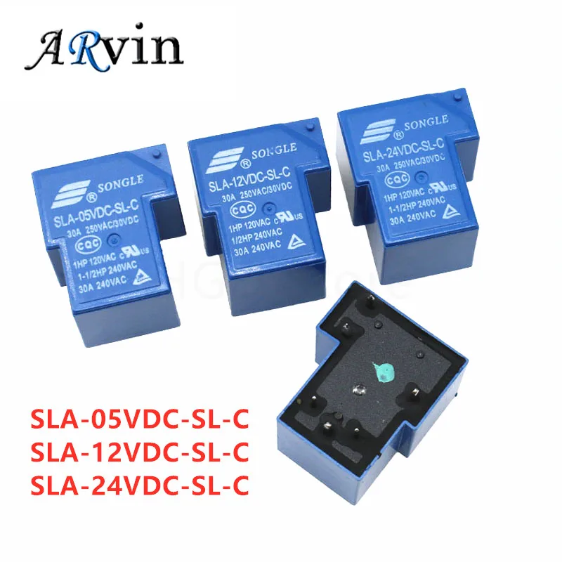 5 шт. реле питания SLA-05VDC-SL-C SLA-12VDC-SL-C 5В 12В 24В 30А 6PIN T90 Новый и оригинальный |