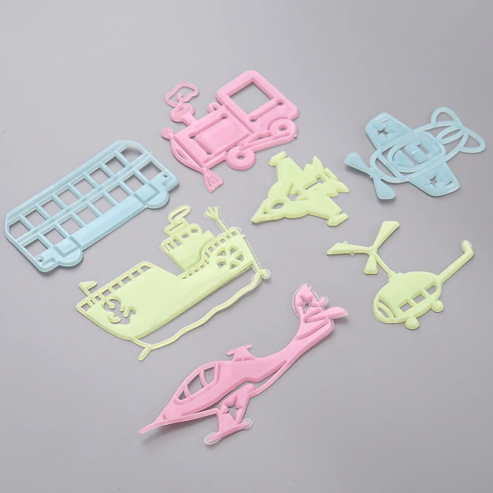 1set Cartoon Dinosaur Mermaid Traffic Luminous Sticker Toy Stereo Fluorescent Sticker Children's Educational Toys LXX