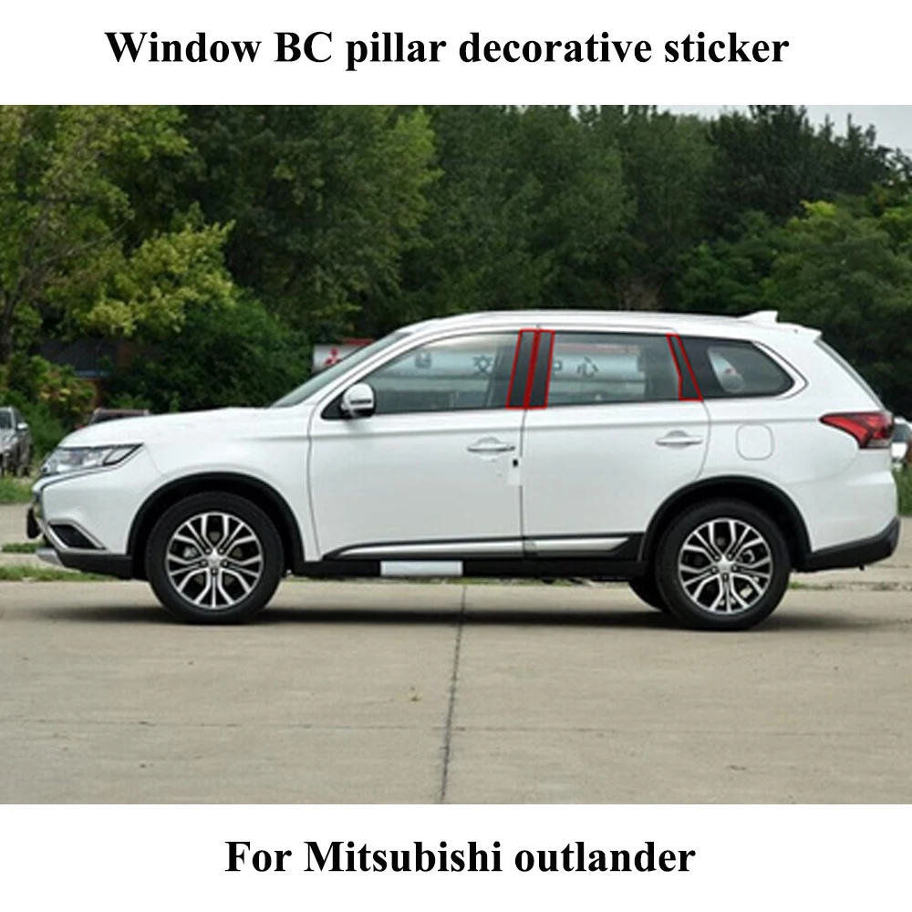 Details about   6PCS/Set 3M PC Trim Decals Car Pillar Window Sticker For Mitsubishi Outlander 