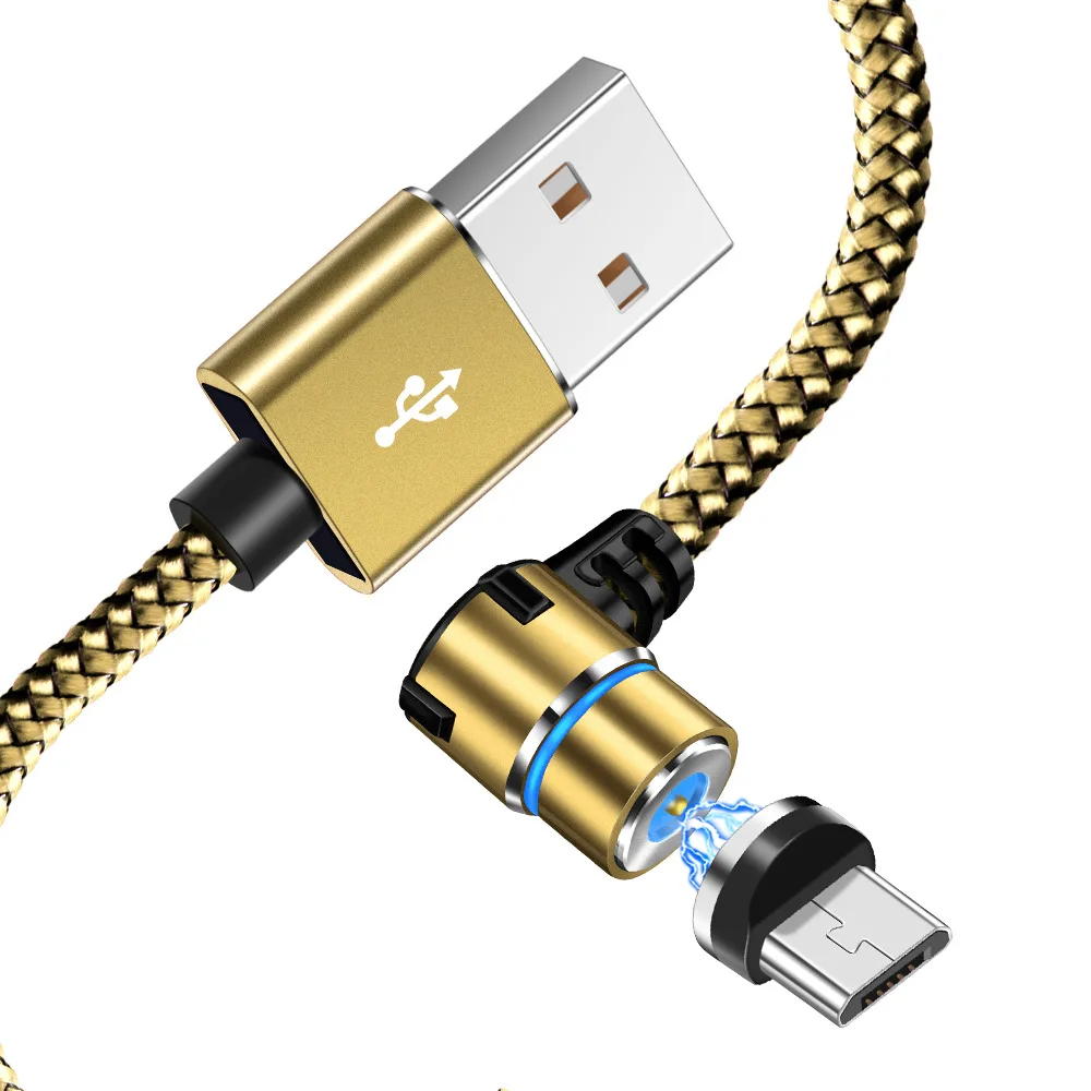 Магнитный usb-кабель type-c для samsung S9 супер быстрое зарядное устройство кабель для Xiaomi 90 градусов светодиодный светящийся usb-кабель для IPhone Xs Max