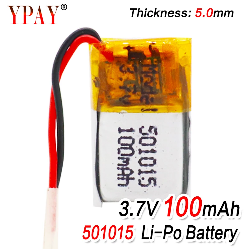 

3.7v 100mAh Lithium li-Polymer LiPo Rechargeable Battery For DIY Mp3 headphone bluetooth Recorder headset 501015