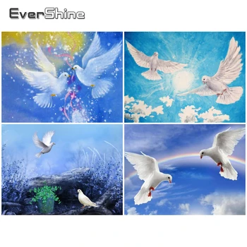 

EverShine Diamond Painting Peace Pigeon Full Square Cross Stitch Diamond Embroidery Animals Bead Picture Home Decor Handwork