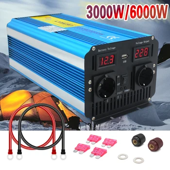 

6000W Pure Sine Wave Inverter Car Inverter Wireless Remote Control LED Display Inverter Inversor 12 220v
