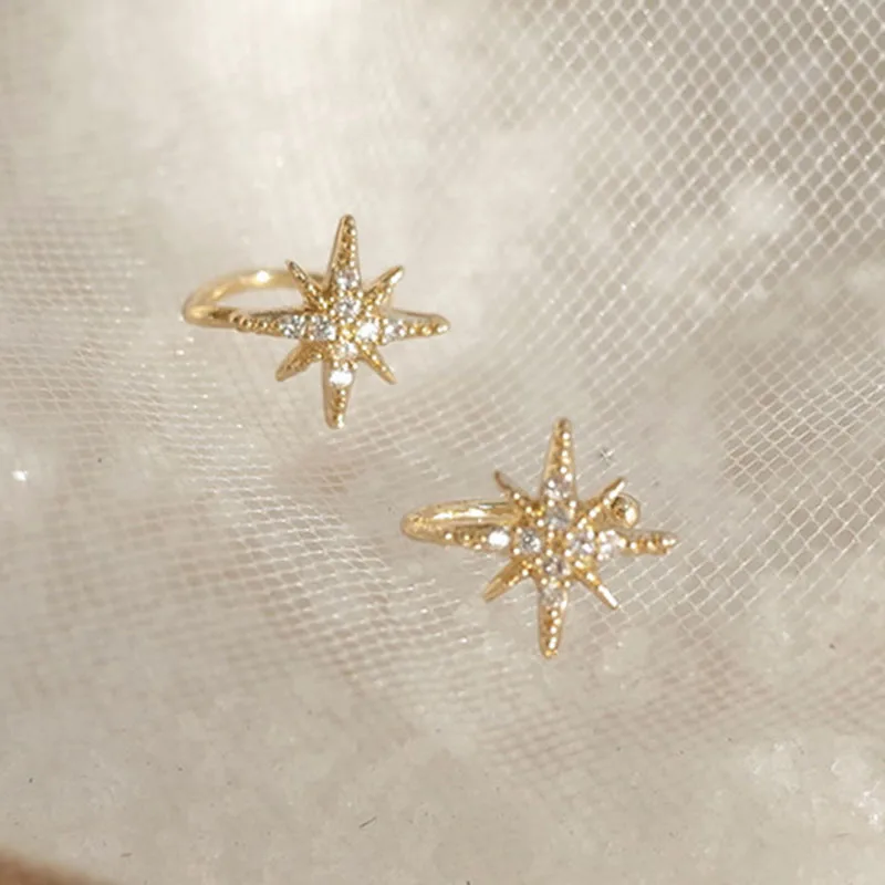 

Minimalist Gold Full Crystal Star Ear Cuff Clip Earrings Women Earcuff No Piercing Clip on Earrings Fashion Jewelry