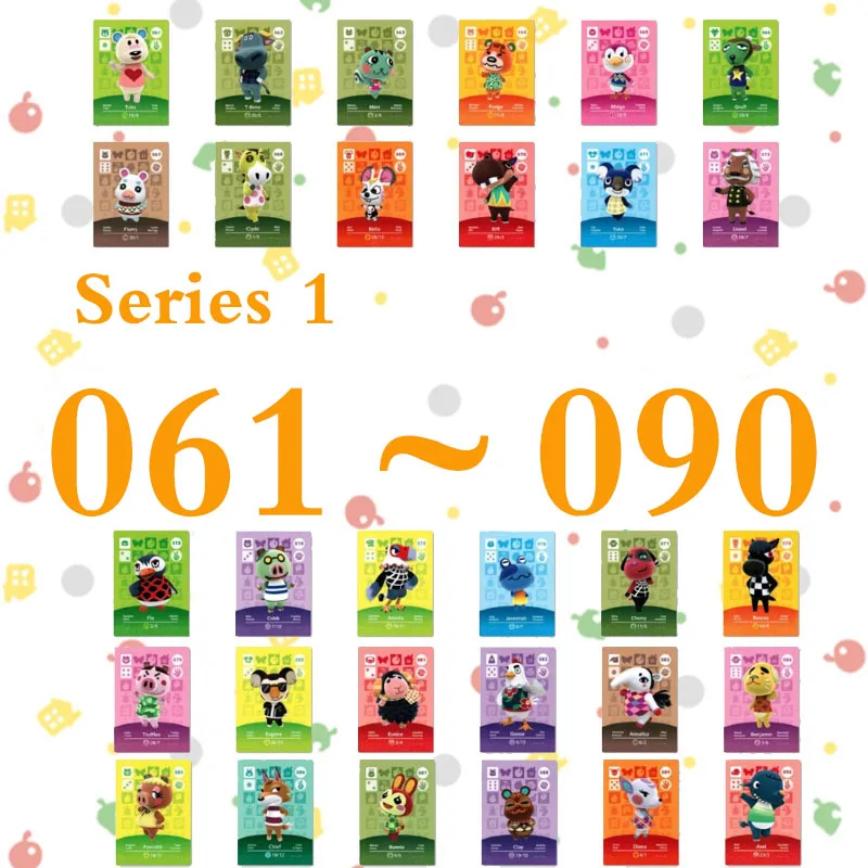 

Animal Crossing Card Amiibo Card Work for NS Games Series 1 (061 to 090)